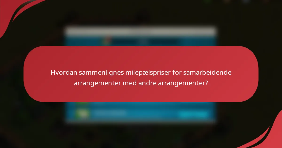 Hvordan sammenlignes milepælspriser for samarbeidende arrangementer med andre arrangementer?
