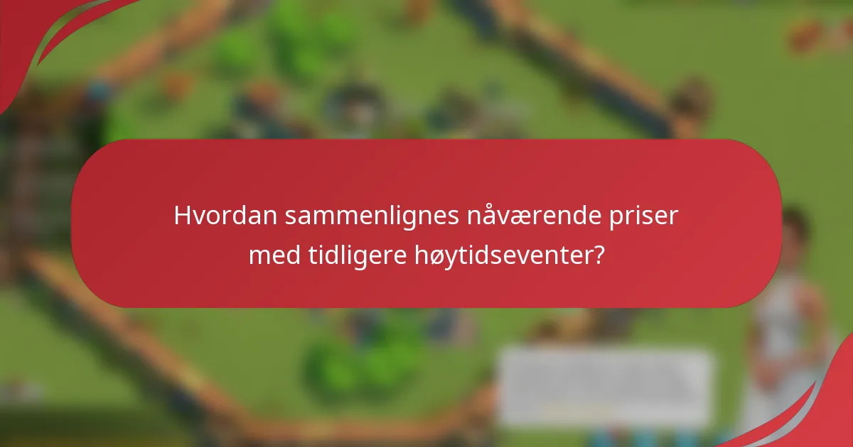 Hvordan sammenlignes nåværende priser med tidligere høytidseventer?